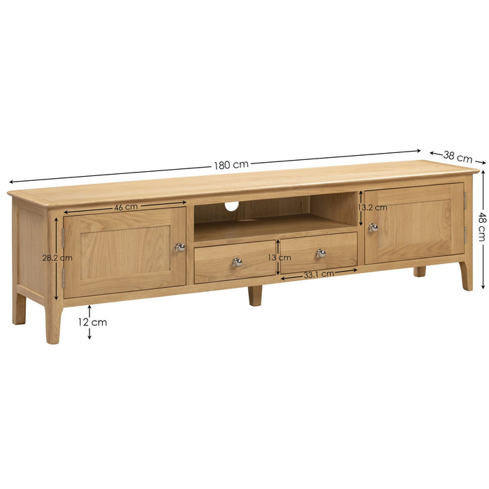 Vivienne Widescreen TV Unit – Solid Oak - Luminex FurnitureTV UnitCOT113