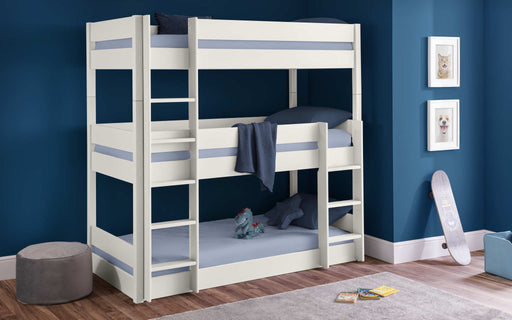 Voyage Loft Trio Bunk Bed – Surf White - Luminex FurnitureBunk BedTRI602