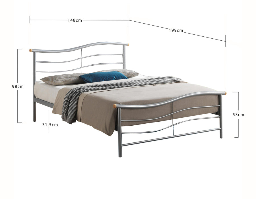 Waverley Metal Bed Frame - Silver - Luminex FurnitureBedWAV3