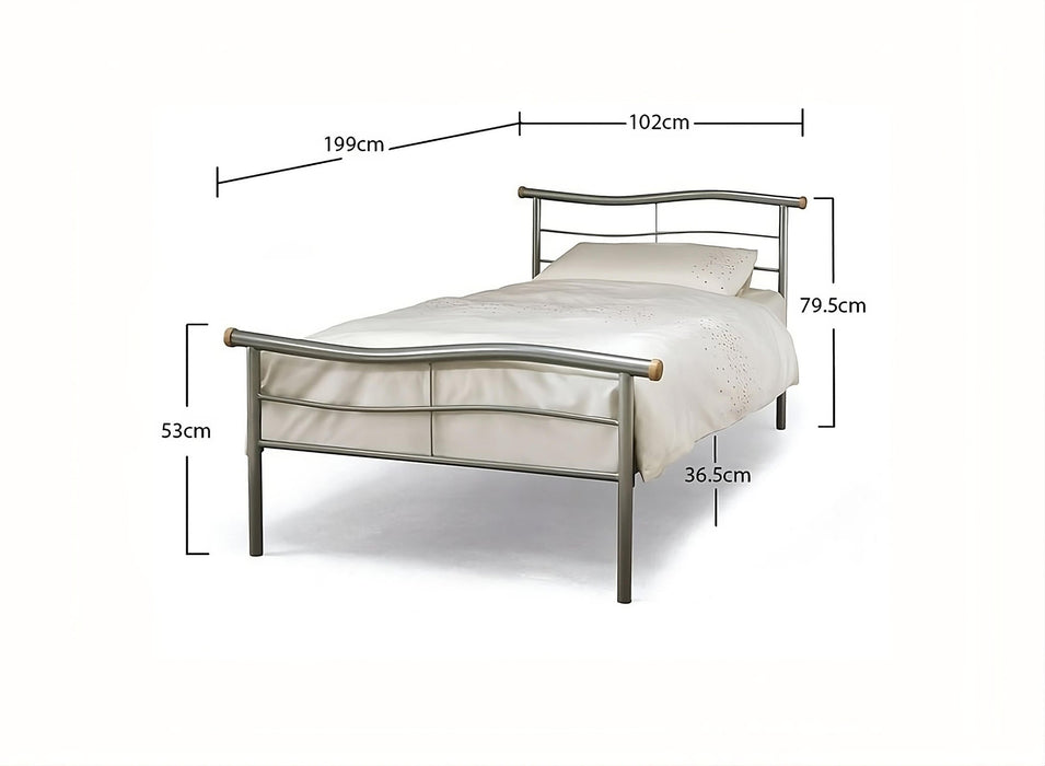 Waverley Metal Bed Frame - Silver - Luminex FurnitureBedWAV3