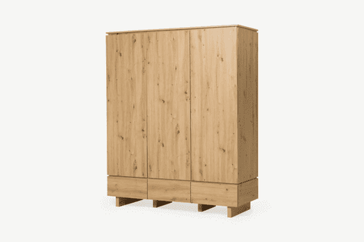 Woodmere Artisan Oak Effect 3 - Door 3 - Drawer Wardrobe - LuminexFurnitureWardrobe3288