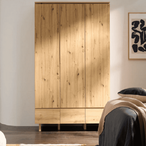 Woodmere Artisan Oak Effect 3 - Door 3 - Drawer Wardrobe - LuminexFurnitureWardrobe3288