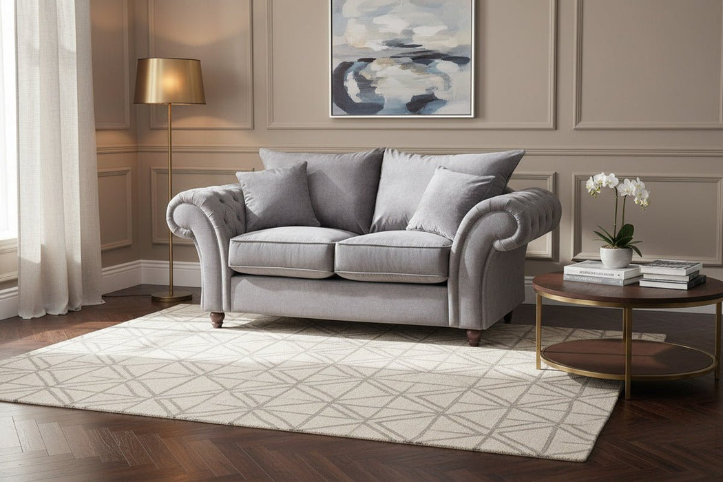 Xanthe Grey 2 Seater Sofa – Fabric | Solid Wood Frame - Luminex FurnitureSofaswindsor_fullback_sofa_grey_2_seater