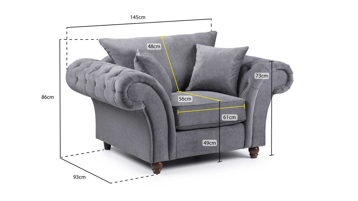 Xanthe Grey Armchair - Luminex FurnitureOccasional Chairswindsor_fullback_sofa_grey_armchair