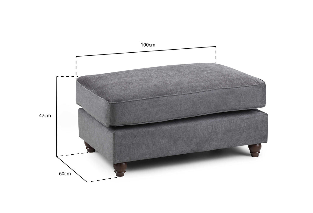 Xanthe Grey Footstool – Fullback Sofa Range - Luminex FurnitureFootstoolwindsor_fullback_sofa_grey_footstool