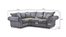 Xanthe Grey Left Hand Corner Sofa – Fullback 4 Seater - Luminex FurnitureSofaswindsor_fullback_sofa_grey_left_hand_facing_corner