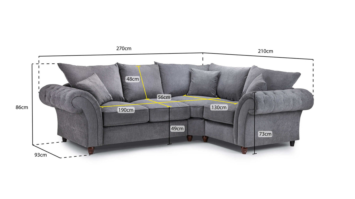 Xanthe Grey Right Hand Corner Sofa – Fullback 4 Seater - Luminex FurnitureSofaswindsor_fullback_sofa_grey_right_hand_facing_corner