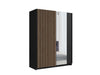 Xavier Black & Oak Sliding Wardrobe 200cm – Mirrored Storage - Luminex FurnitureWardrobedalia_black_oak_200