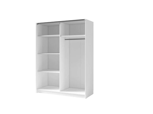 Xavier White & Oak Sliding Wardrobe 150cm – Mirrored Storage - Luminex FurnitureWardrobedalia_white_oak_150