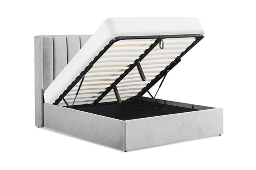 Yvette Grey Double Bed with Storage – Modern Panel Design - Luminex FurnitureBedamber_double_bed_storage_grey