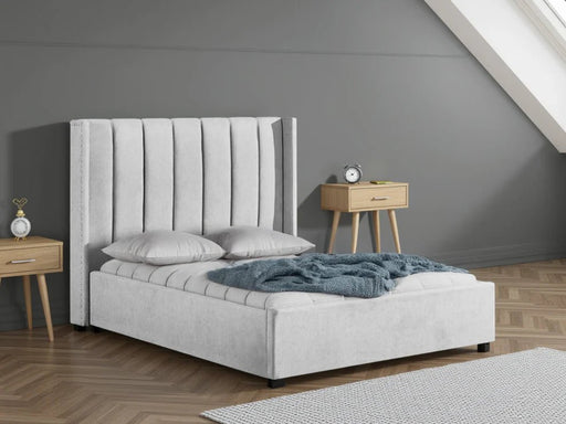 Yvette Grey Double Bed with Storage – Modern Panel Design - Luminex FurnitureBedamber_double_bed_storage_grey