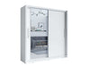 Zanetti White Sliding Wardrobe 155cm – Mirrored Storage - Luminex FurnitureWardrobebaku_white_155