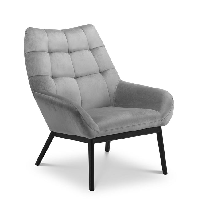 Zara Velvet Chair - Grey - Luminex FurnitureOccasional ChairsLUC201