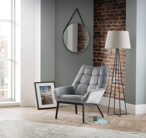 Zara Velvet Chair - Grey - Luminex FurnitureOccasional ChairsLUC201