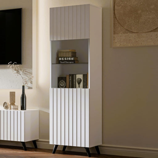 Zephira Matte White Display Unit - LuminexFurnitureDrinks Cabinet, Living, Dining3199