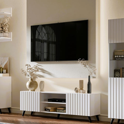 Zephira Matte White Display Unit - LuminexFurnitureDrinks Cabinet, Living, Dining3199