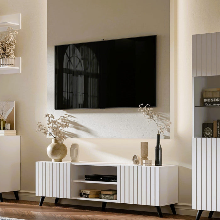 Zephira Matte White Display Unit - LuminexFurnitureDrinks Cabinet, Living, Dining3199
