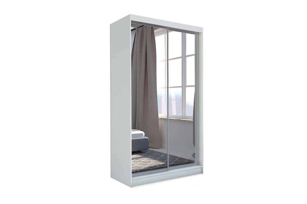 Zephyrine White Sliding Wardrobe 150cm – Mirrored Storage - Luminex FurnitureWardrobefelicity_sliding_wardrobe_white_150