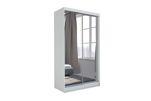 Zephyrine White Sliding Wardrobe 150cm – Mirrored Storage - Luminex FurnitureWardrobefelicity_sliding_wardrobe_white_150