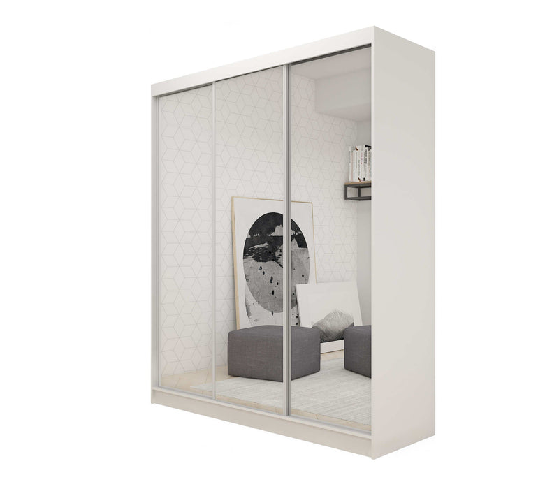 Zephyrine White Sliding Wardrobe 180cm – Mirrored Storage - Luminex FurnitureWardrobefelicity_sliding_wardrobe_white_180