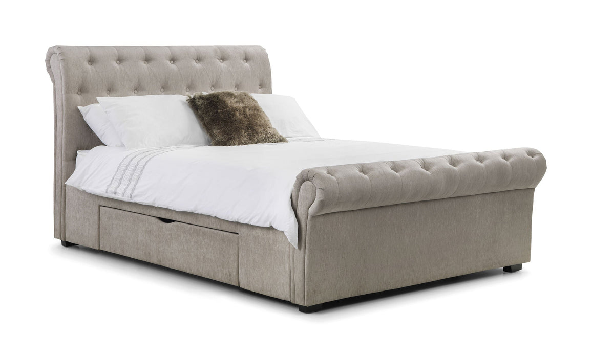 Zinnia 2 Drawer Storage 150cm King Bed - Luminex FurnitureFabric BedsRAV004