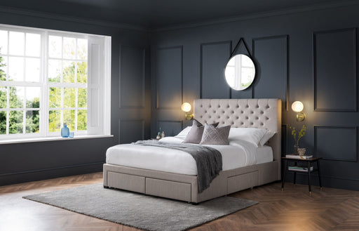 Zinnia 4 Drawer Storage Bed – Grey Linen - Luminex FurnitureFabric BedsWIL001