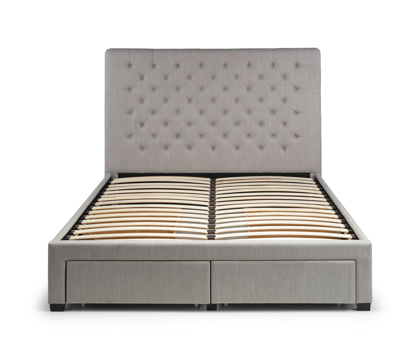Zinnia 4 Drawer Storage Bed – Grey Linen - Luminex FurnitureFabric BedsWIL002