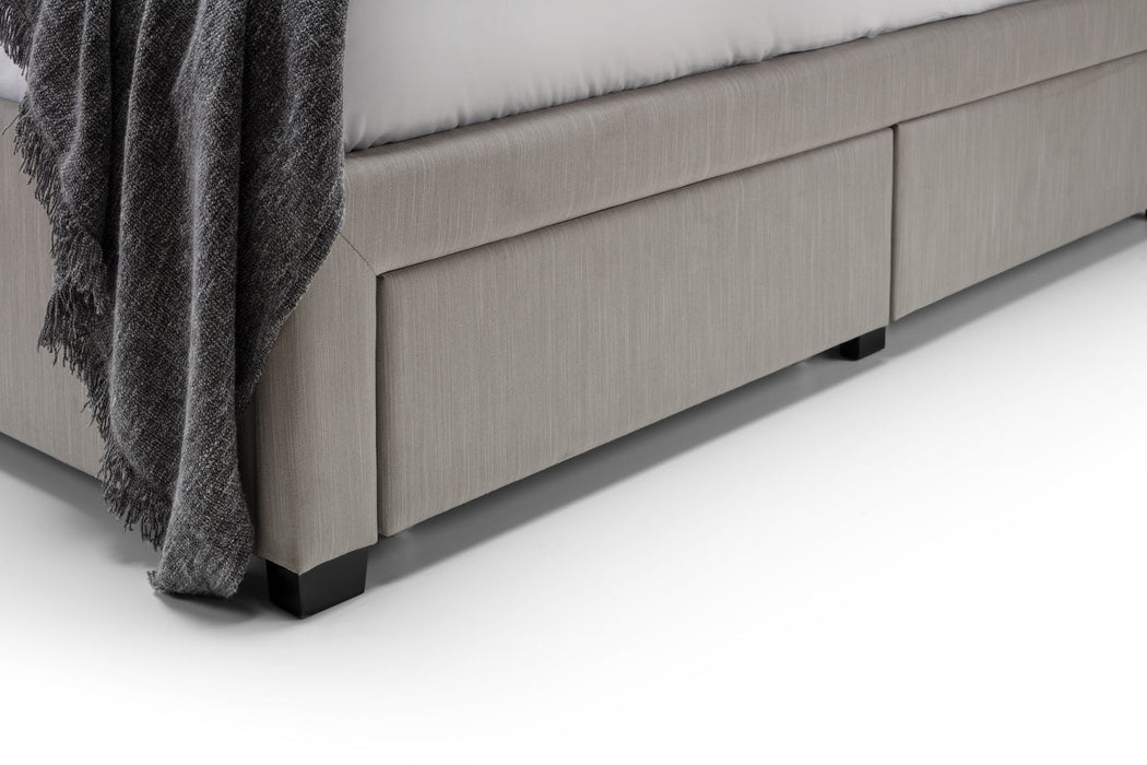 Zinnia 4 Drawer Storage Bed – Grey Linen - Luminex FurnitureFabric BedsWIL002