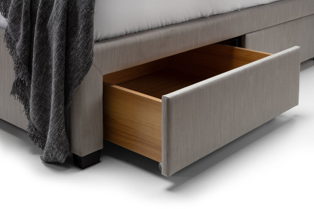 Zinnia 4 Drawer Storage Bed – Grey Linen - Luminex FurnitureFabric BedsWIL002