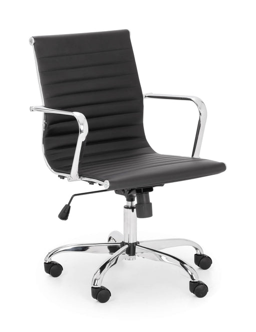 Zyra Black Faux Leather Office Chair – Chrome Base - Luminex FurnitureOffice ChairGIO201