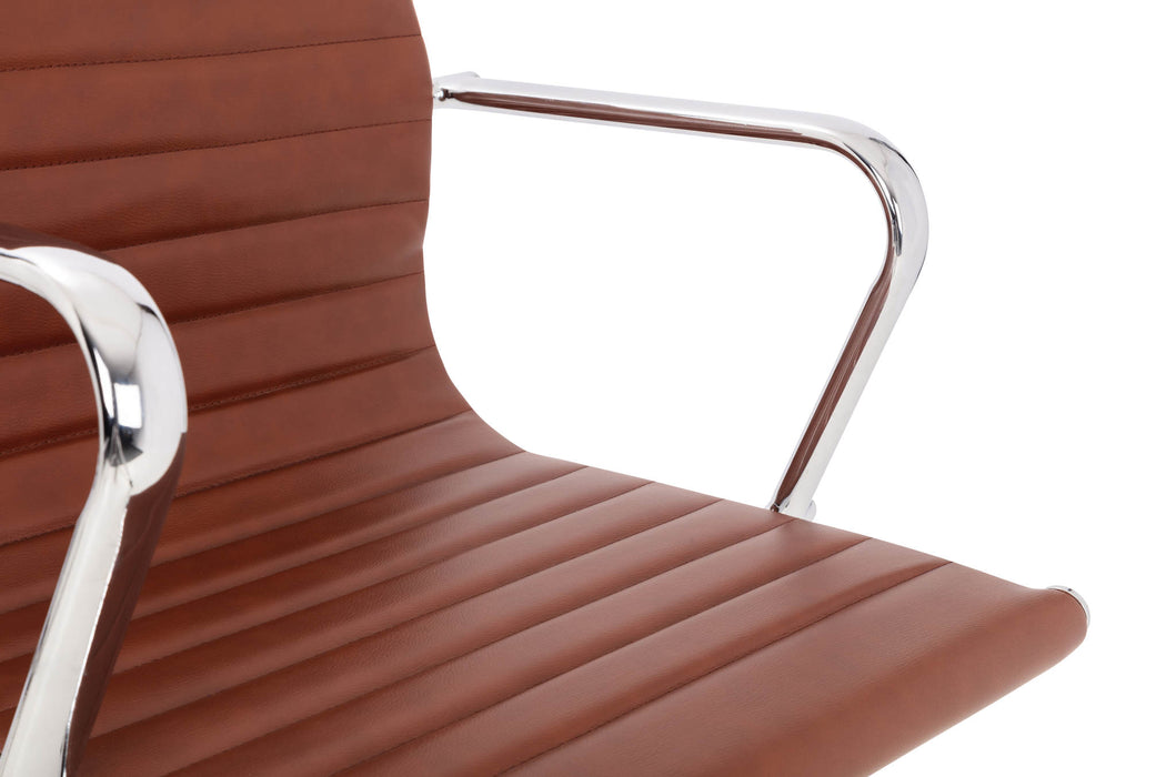 Zyra Brown Faux Leather Office Chair – Chrome Frame - Luminex FurnitureOffice ChairGIO203