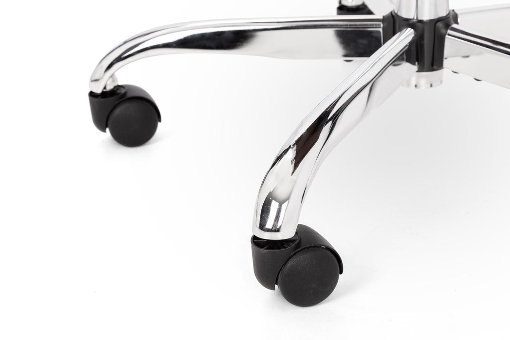 Zyra Ivory Faux Leather Office Chair – Chrome Base - Luminex FurnitureOffice ChairGIO202